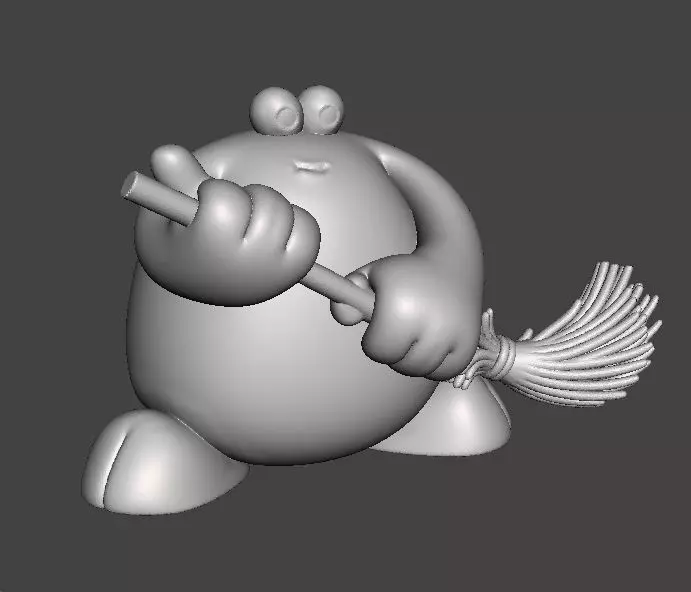 TRAP DOOR BERK WITH BROOM FANTASY FIGURE MODEL TOY SCULPTURE 3D print model_1