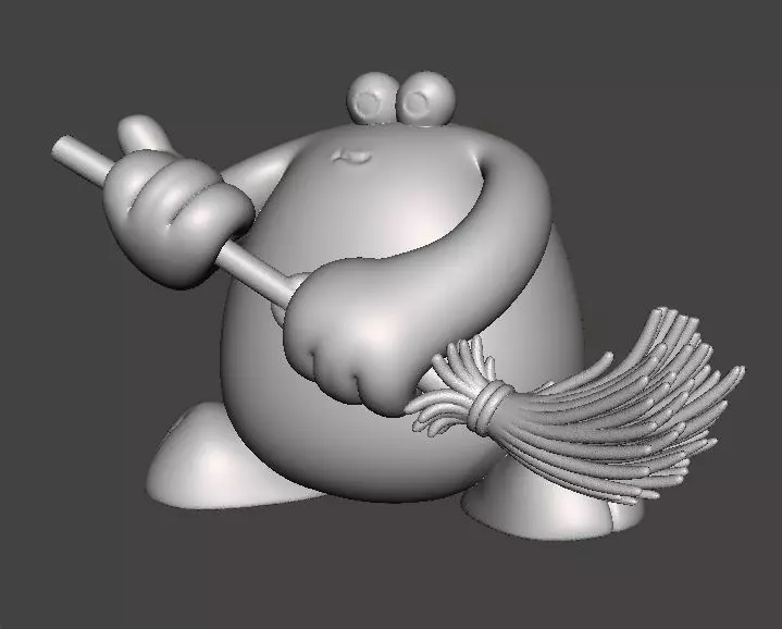 TRAP DOOR BERK WITH BROOM FANTASY FIGURE MODEL TOY SCULPTURE 3D print model_2