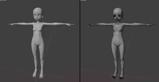 Character base mesh version 1 License CC0