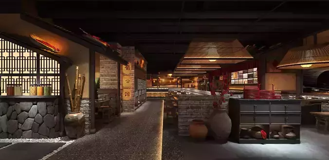 Restaurant Interior 3D model