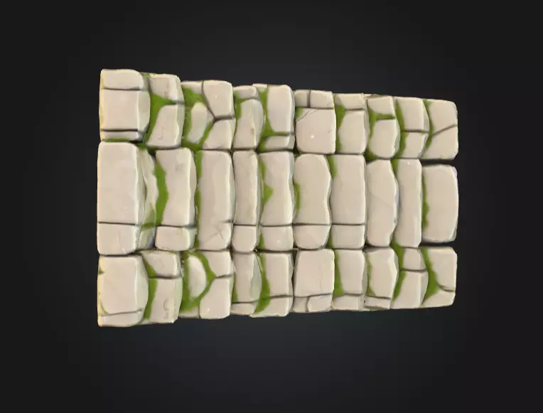 Mossy Stone Stairway Low-poly 3D model_2