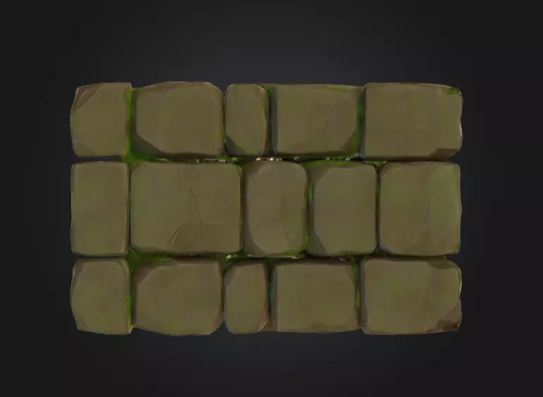 Mossy Stone Stairway Low-poly 3D model_8