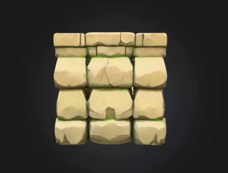 Mossy Stone Stairway Low-poly 3D model_5