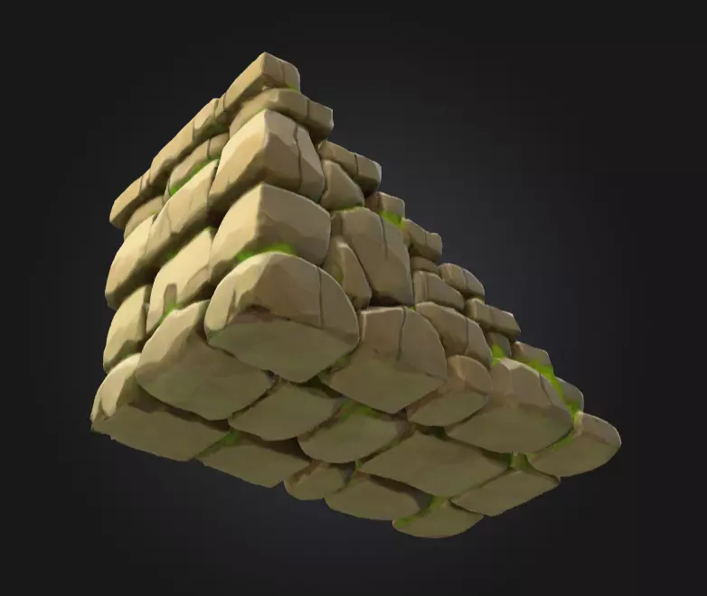 Mossy Stone Stairway Low-poly 3D model_9