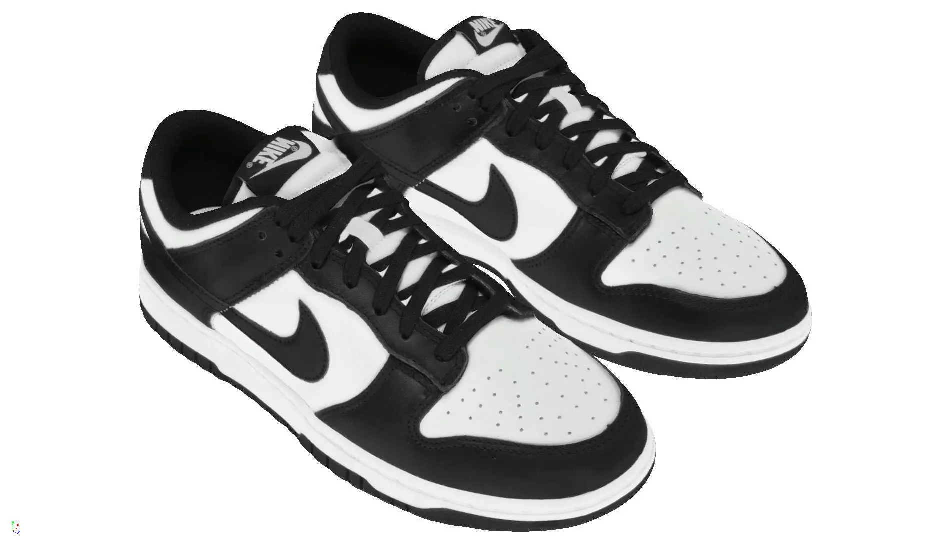 Nike Dunk Low Retro Black Low-poly 3D model_2