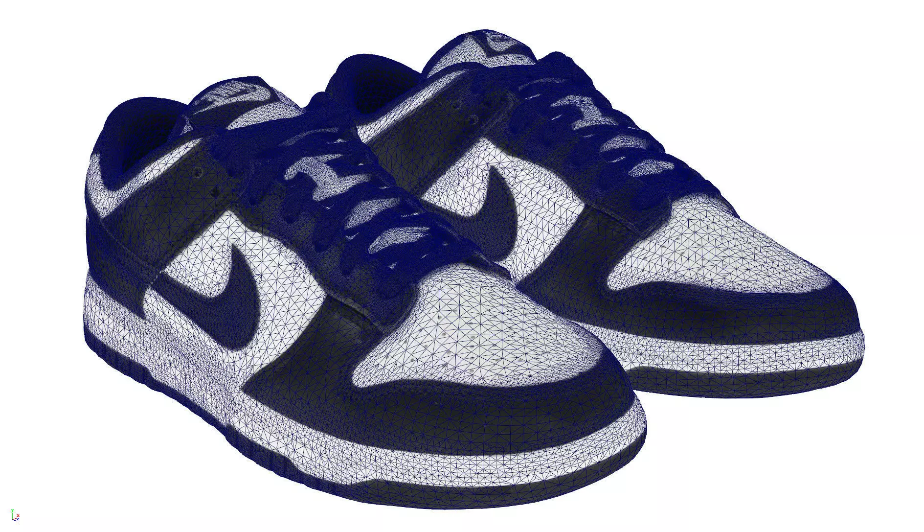 Nike Dunk Low Retro Black Low-poly 3D model_11