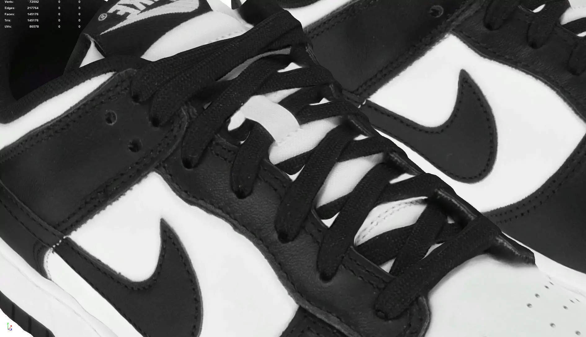 Nike Dunk Low Retro Black Low-poly 3D model_8