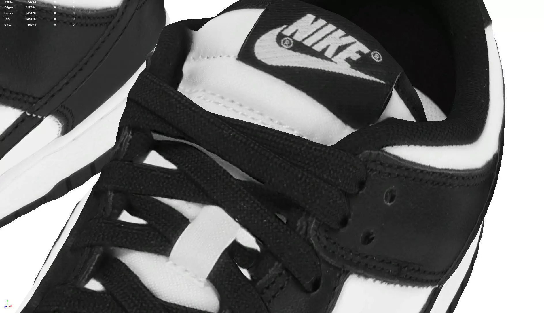 Nike Dunk Low Retro Black Low-poly 3D model_10