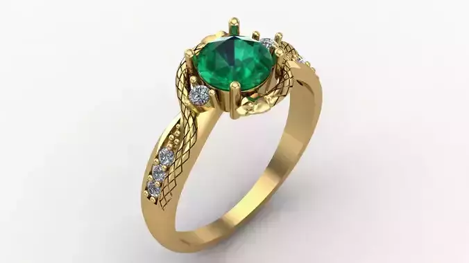 Medicine Graduation Ring with snakes on top 3D print model Medicine Graduation Ring with snakes on top 3D print model