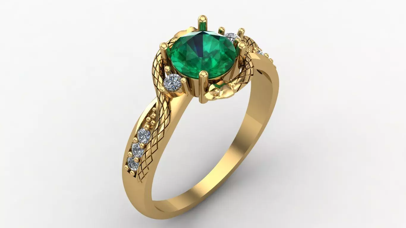 Medicine Graduation Ring with snakes on top 3D print model_0