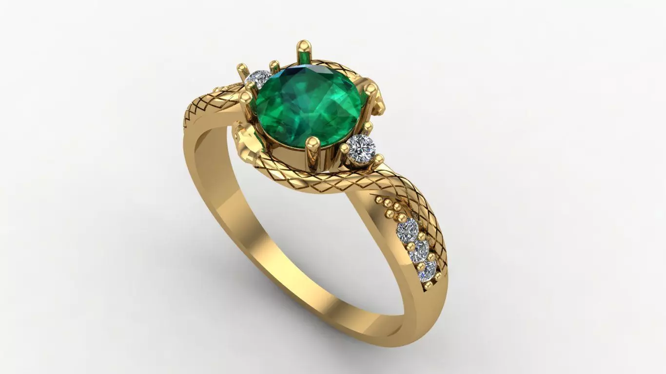 Medicine Graduation Ring with snakes on top 3D print model_3