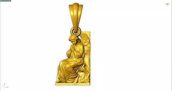 Praying Angel Pendant STL 3D Model for Jewelry Design  Casting