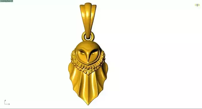 Owl Pendant STL 3D Model for Jewelry Design  Casting