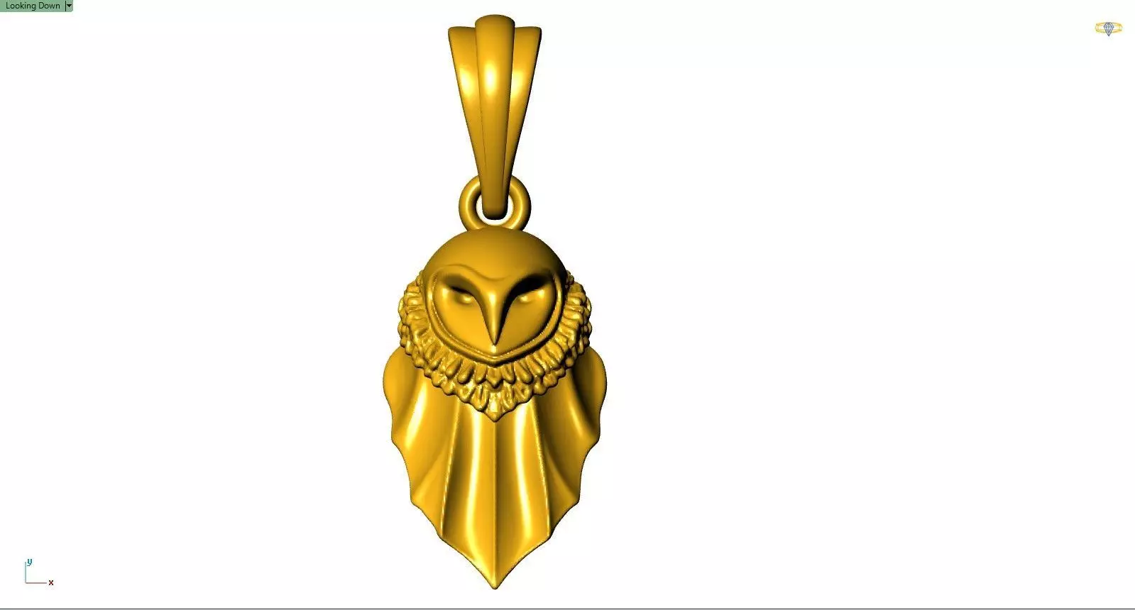 Owl Pendant STL 3D Model for Jewelry Design Casting 3D print model_0