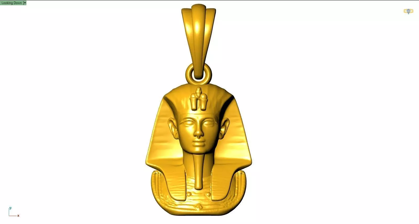 25mm Egypt Pharaoh Pendant STL 3D Model for Jewelry Casting 3D print model