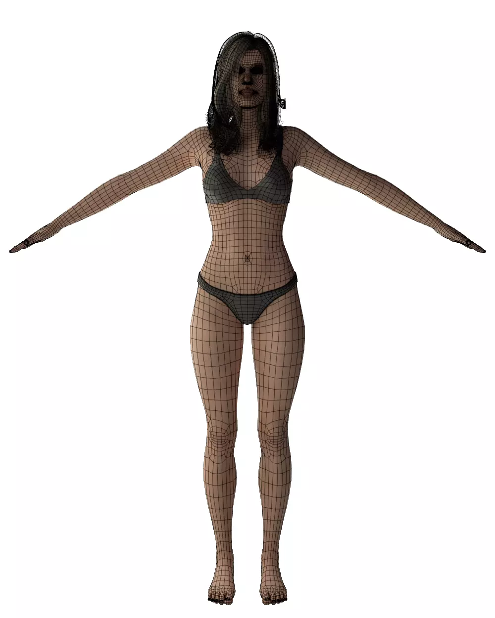 Evelyn - Realistic Female Base Mesh 3D model_2