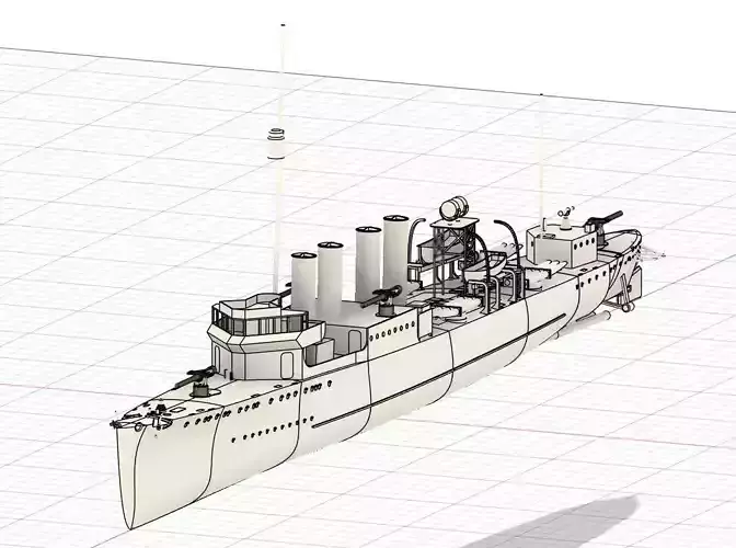 Clemson Class Destroyer  1-72 Scale RC Ship Model