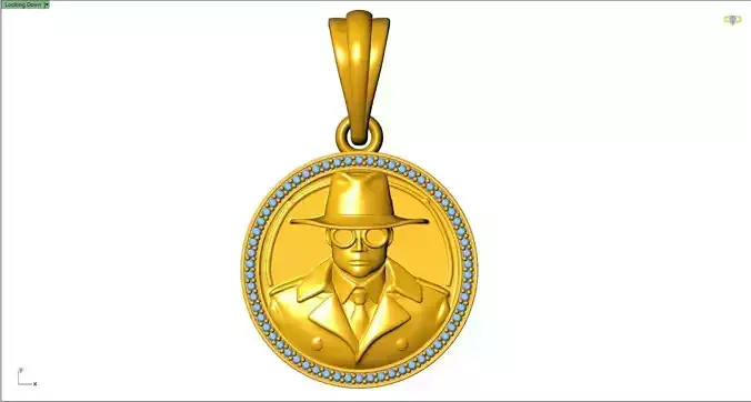 25mm Spy Pendant  STL 3DM 3D Jewelry Model