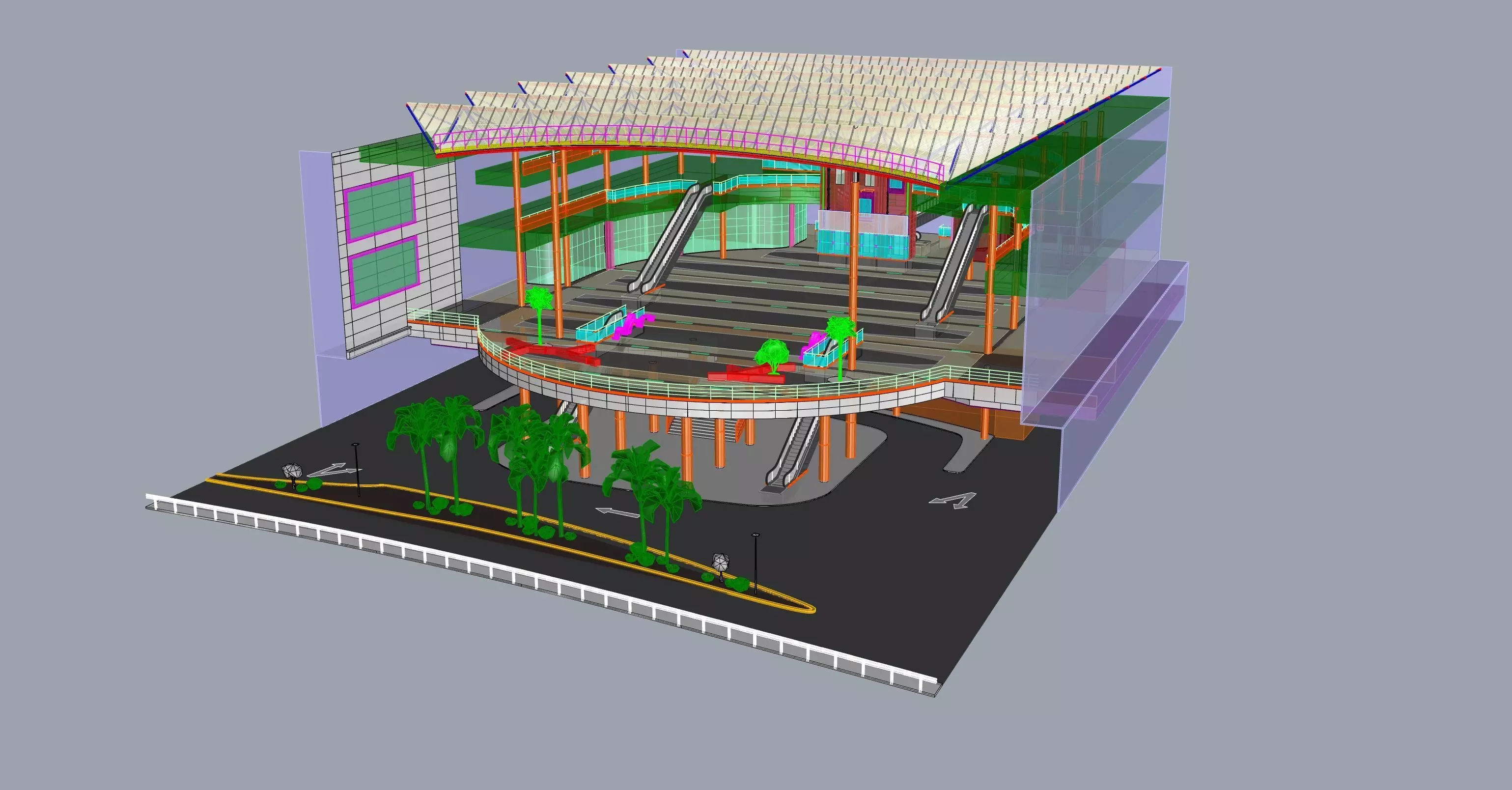 Shopping Mall Section 3D model_11