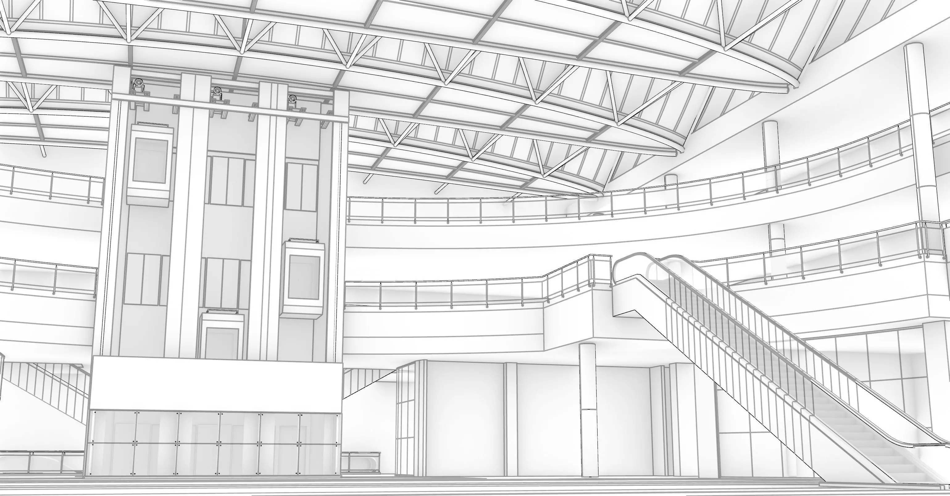 Shopping Mall Section 3D model_12