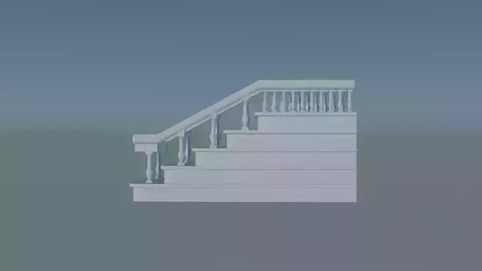 Architectural 3D Staircase STL Model for Home Design