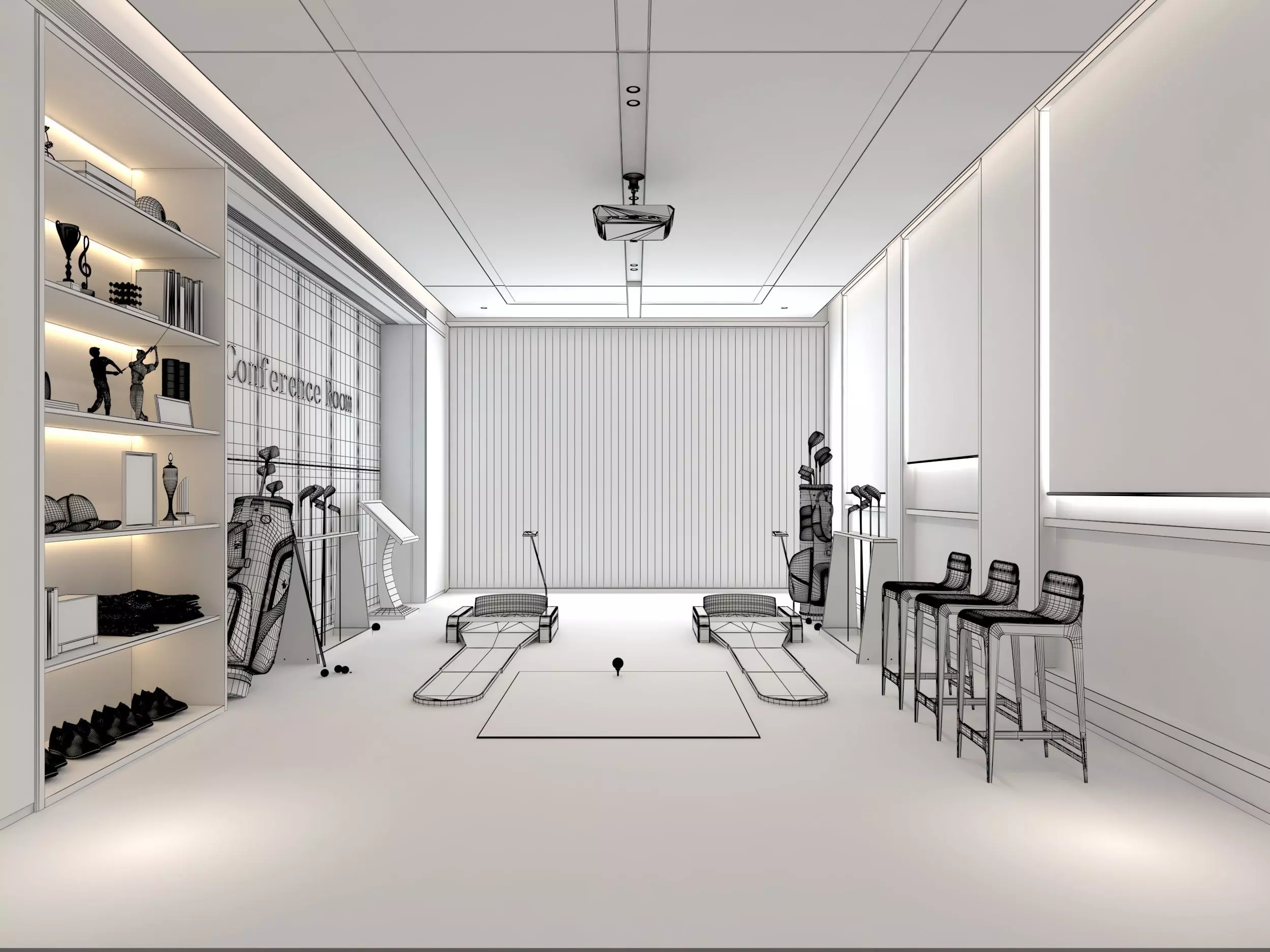 spin golf Low-poly 3D model_5