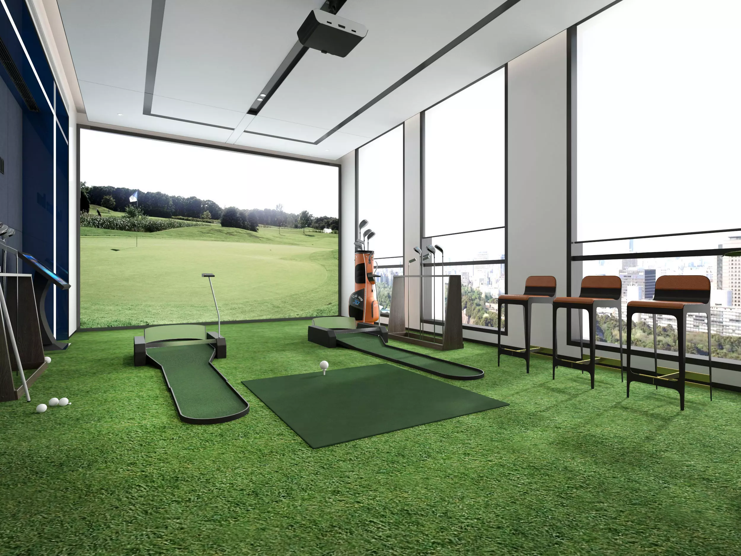 spin golf Low-poly 3D model_3