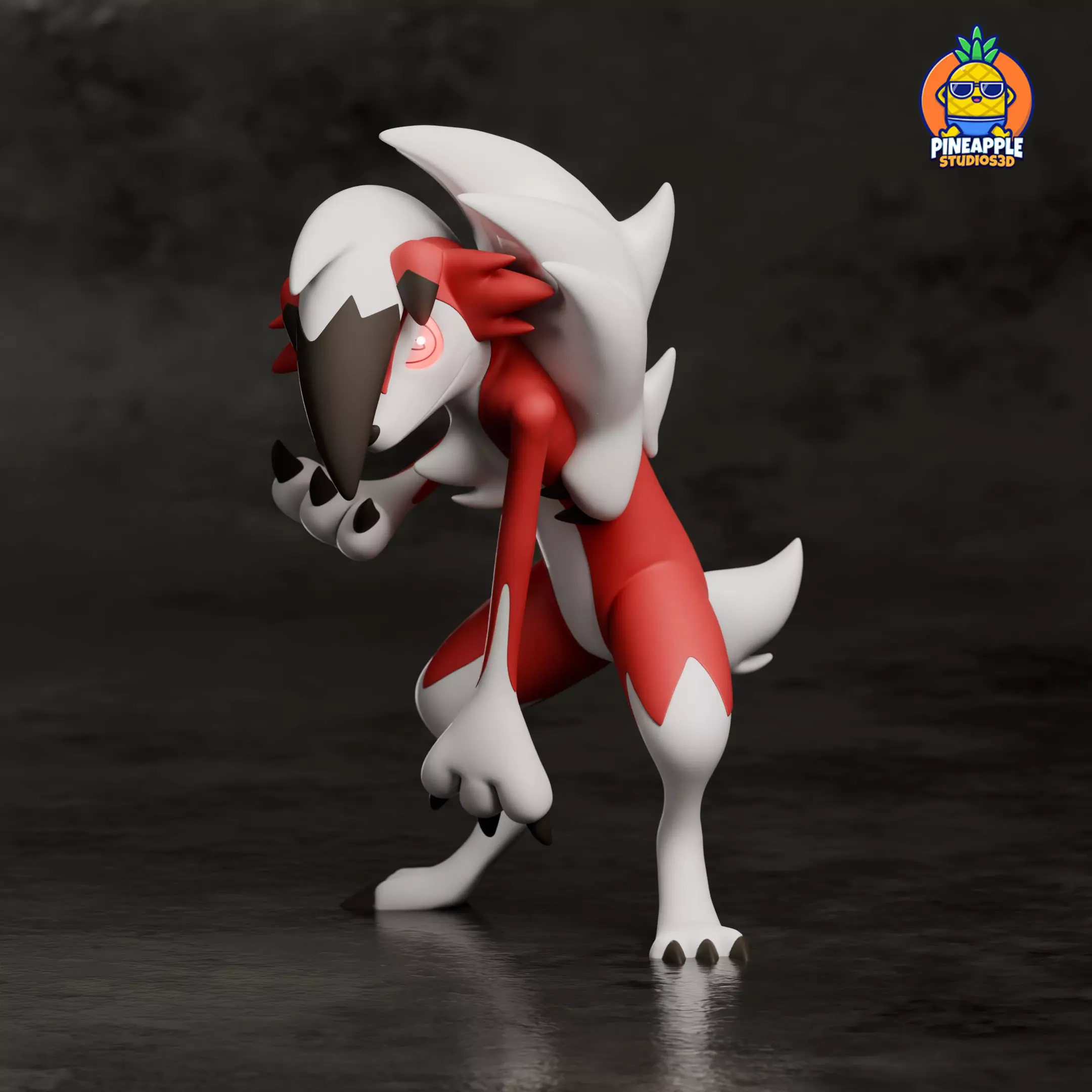 lycanrock midnight form  3D print model_0