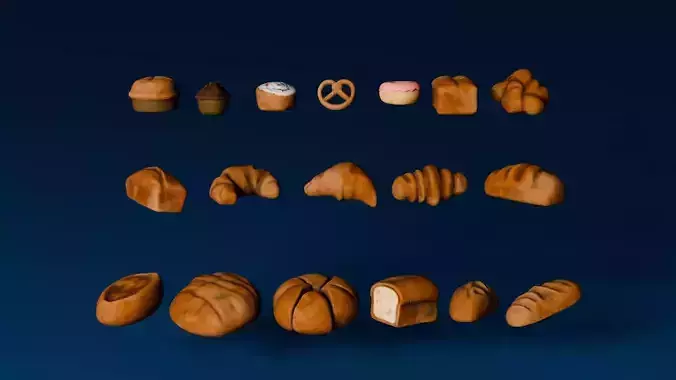 Bakery Assets Low-poly 3D model