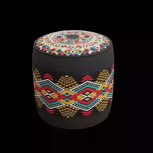 Bohemian Tribal Print Pouf