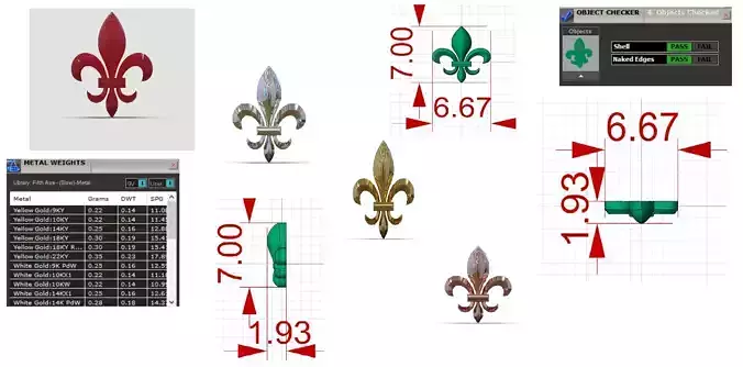stl 3dm Fleurdelis Medallion Model sj0025 3D print model