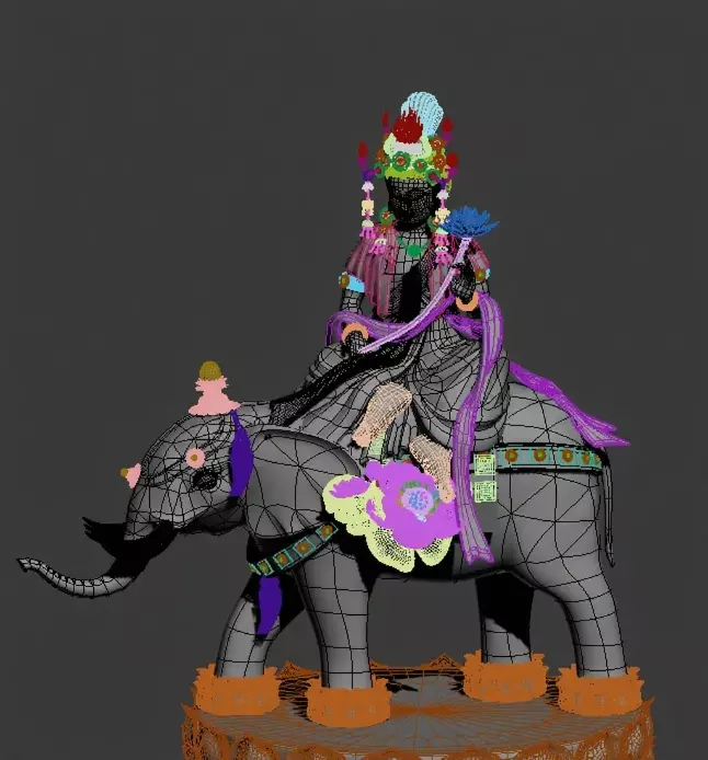 Samantabhadra Bodhisattva High Poly 3D MAX 3D model_1