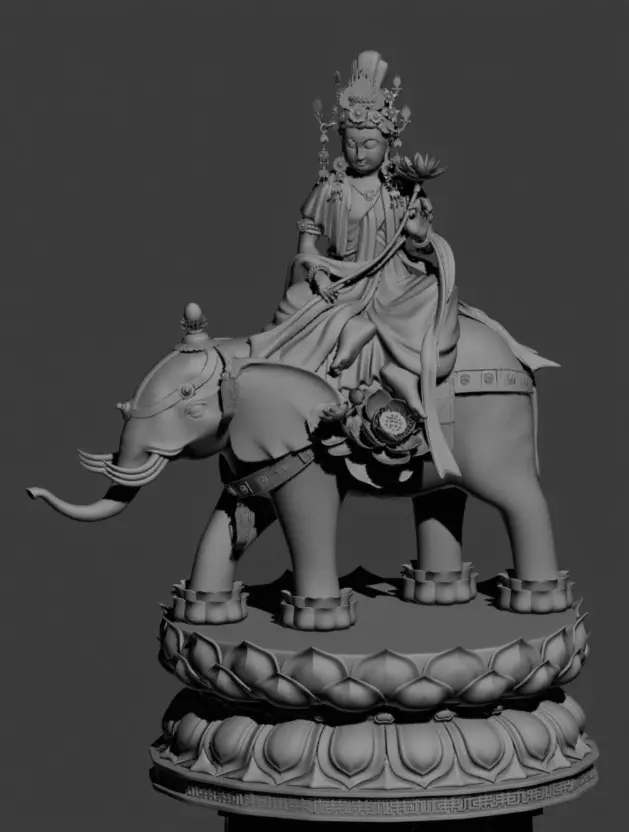 Samantabhadra Bodhisattva High Poly 3D MAX 3D model_0