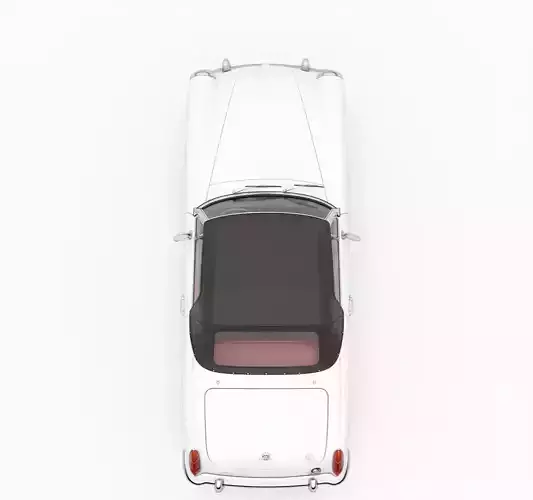 A White Classic Convertible 3D model 4
