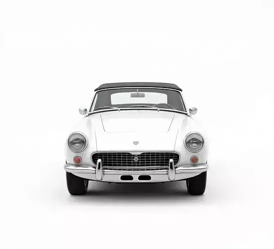 A White Classic Convertible 3D model 3