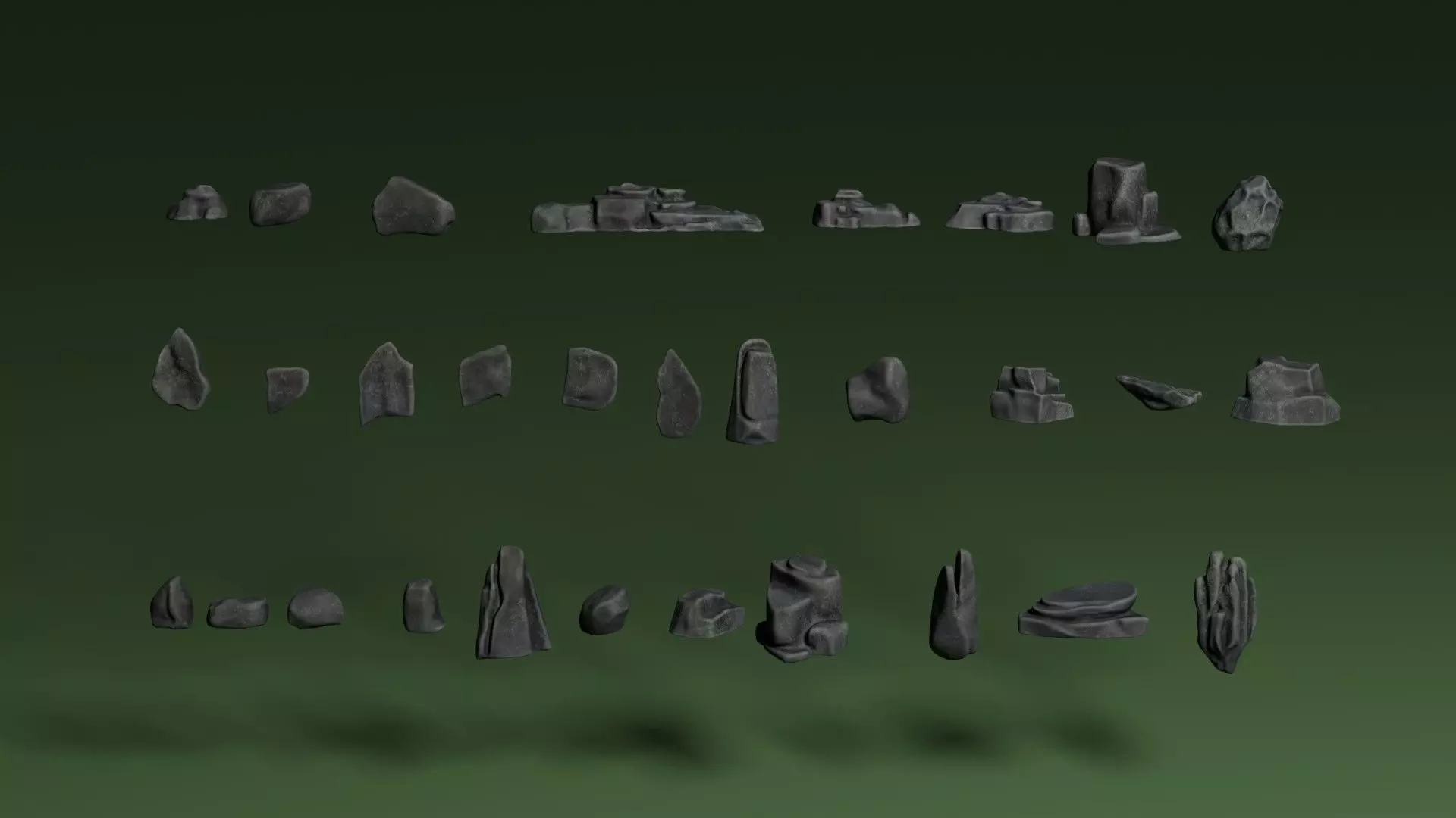 Rock Assets Low-poly 3D model_0