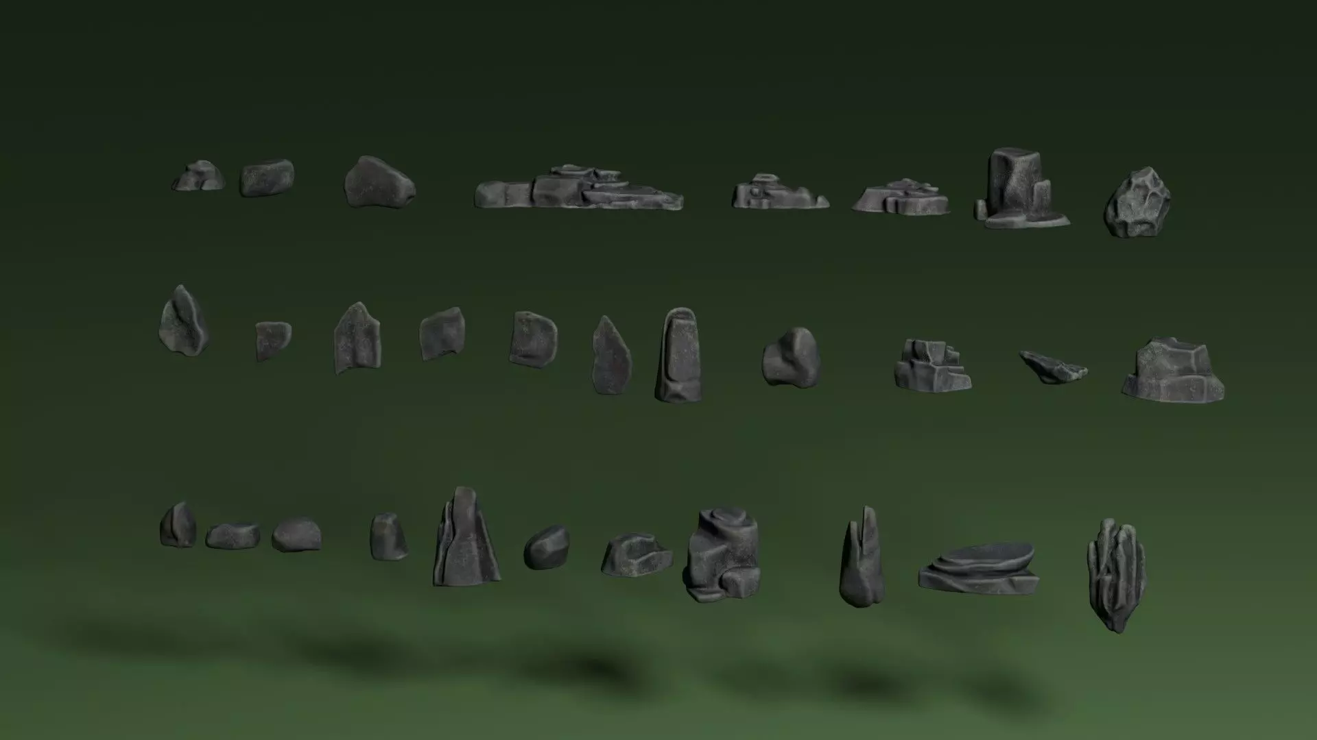 Rock Assets Low-poly 3D model_6