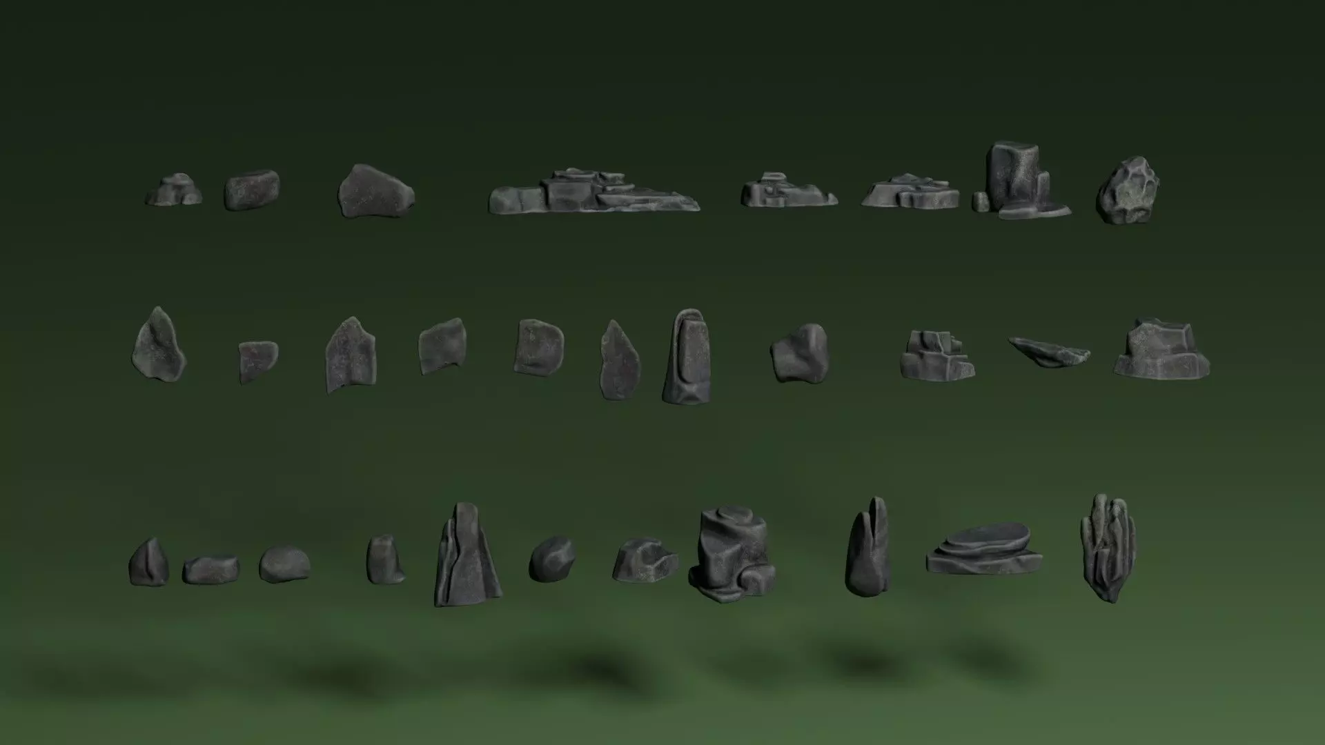 Rock Assets Low-poly 3D model_4