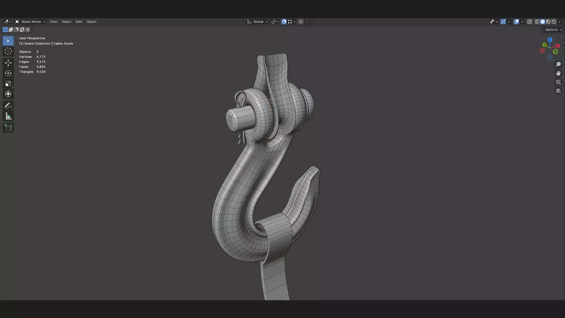 heavy duty winch crane or tow slip hook 3d model 3D model_5