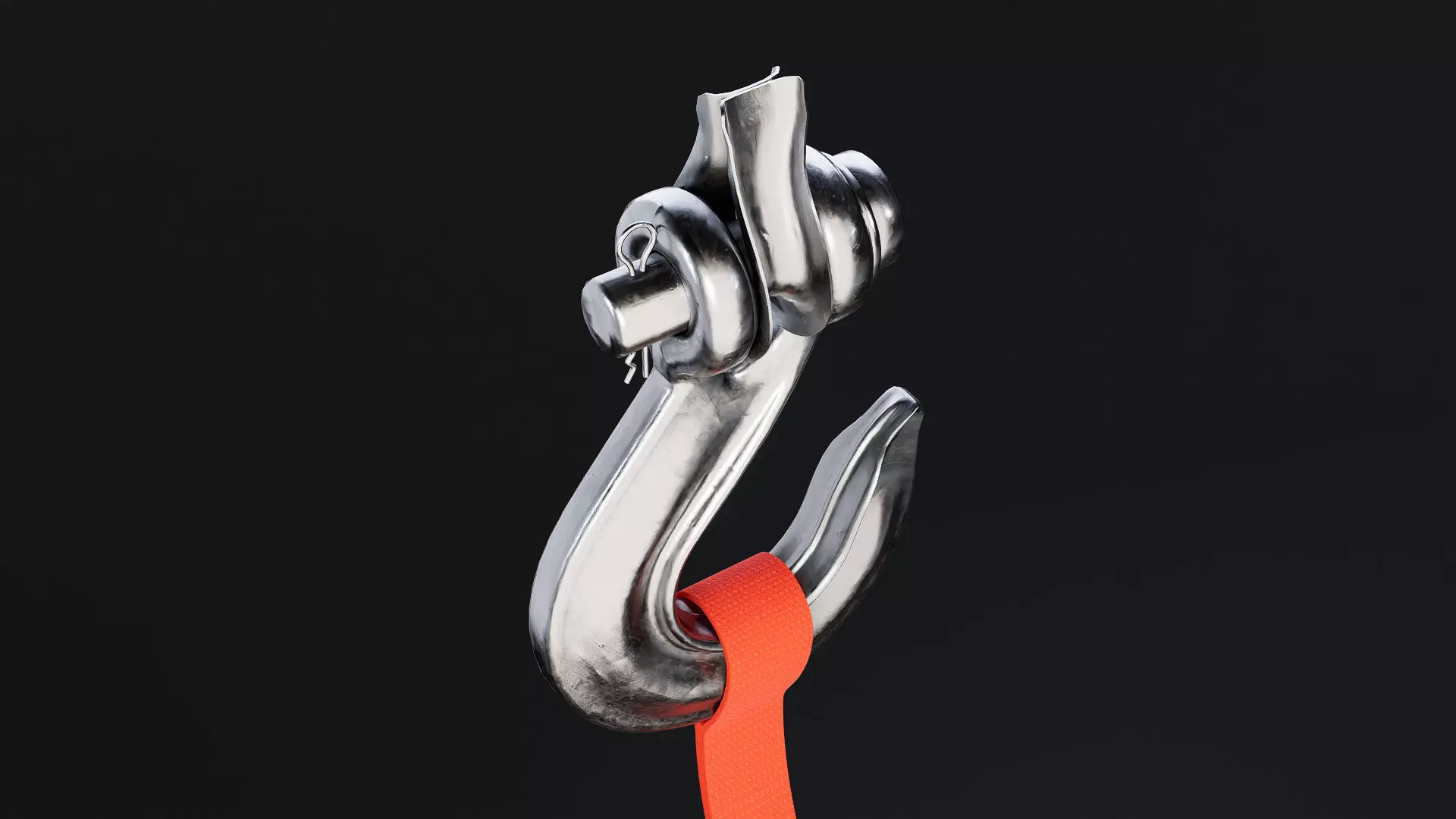 heavy duty winch crane or tow slip hook 3d model 3D model_0