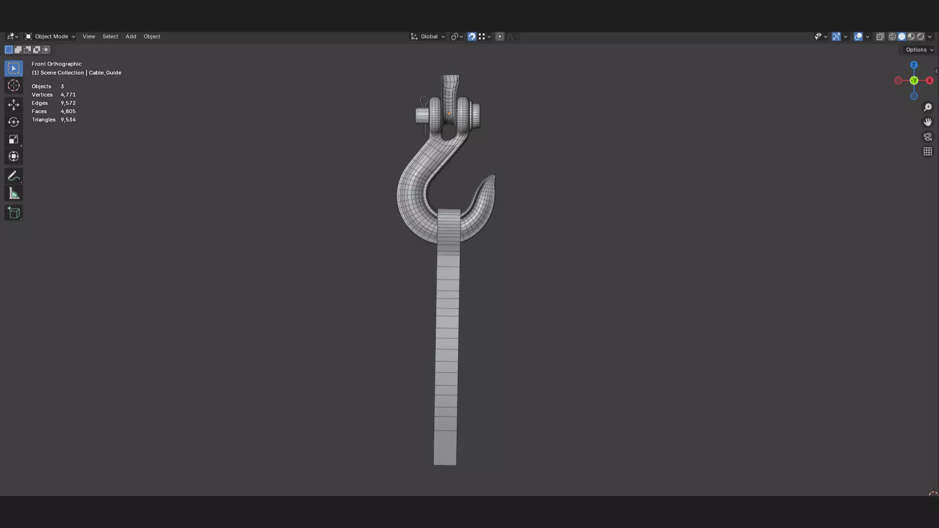 heavy duty winch crane or tow slip hook 3d model 3D model_8