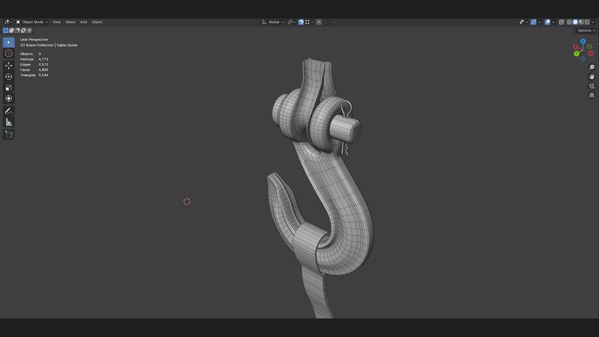heavy duty winch crane or tow slip hook 3d model 3D model_6