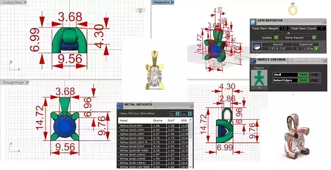 Bridal Jewelry stl 3dm Pendant Model jp0339