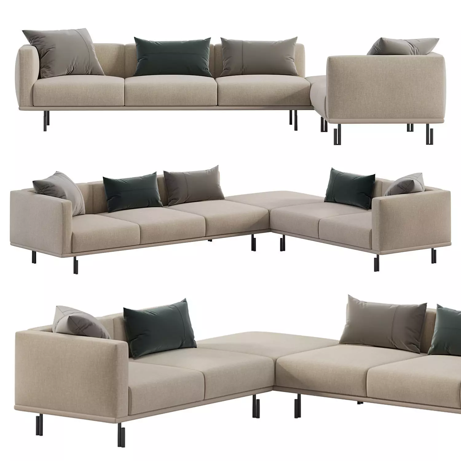 Sofa Binario by Flou 3D model_2