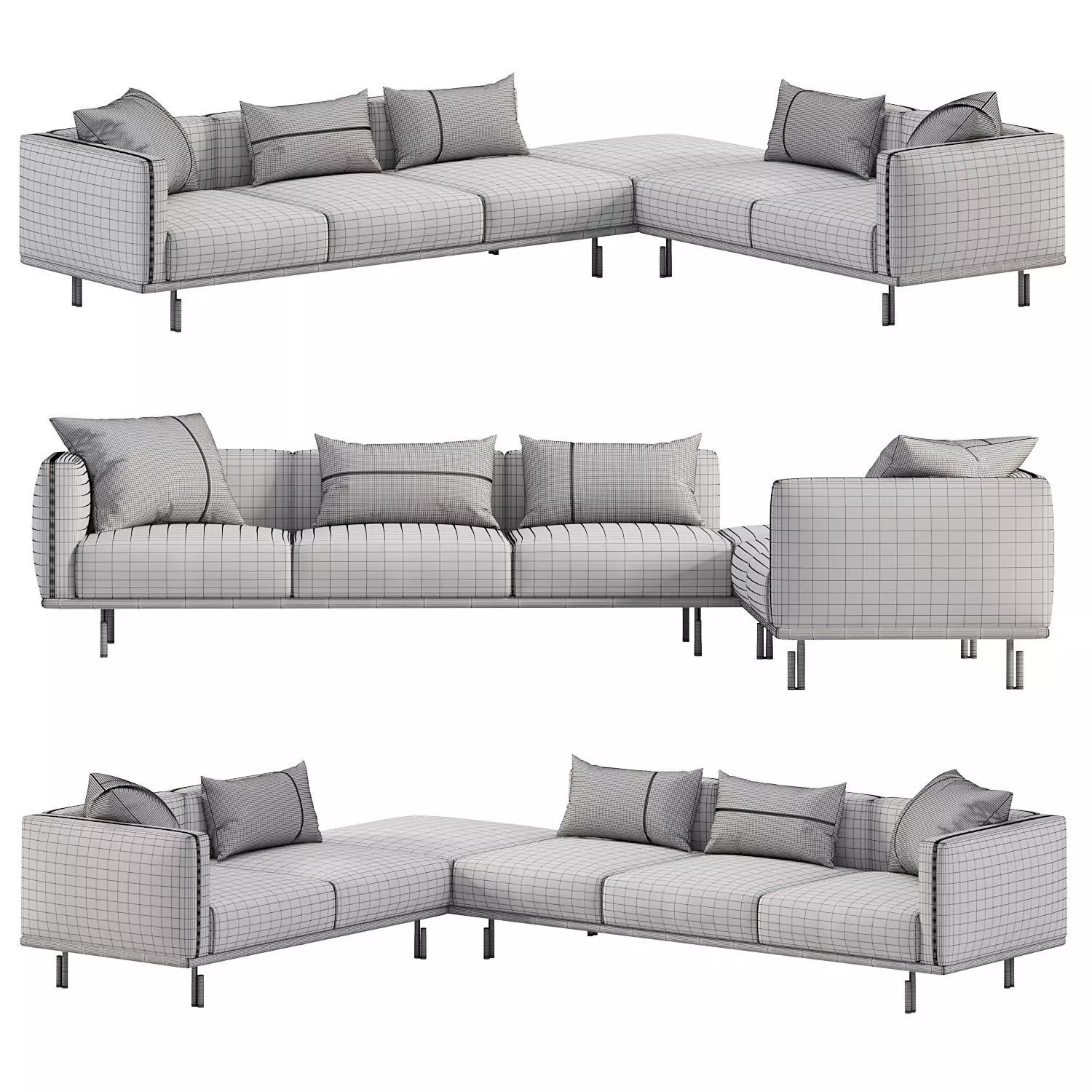 Sofa Binario by Flou 3D model_3