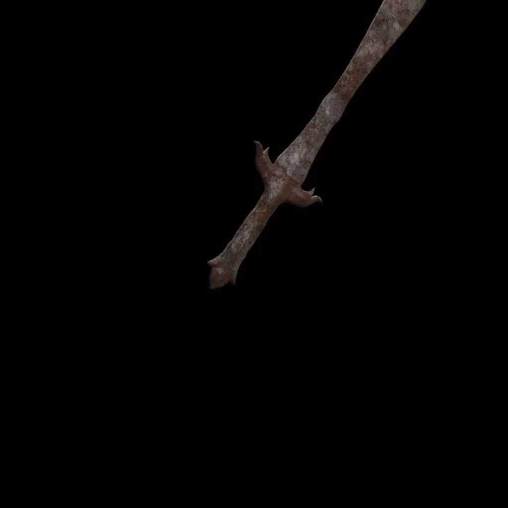 Ancient Rusted Relic Sword 3D model_2
