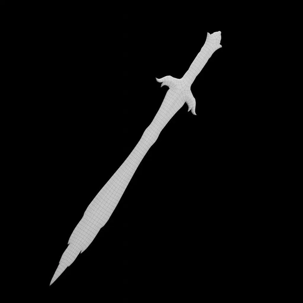 Ancient Rusted Relic Sword 3D model_4