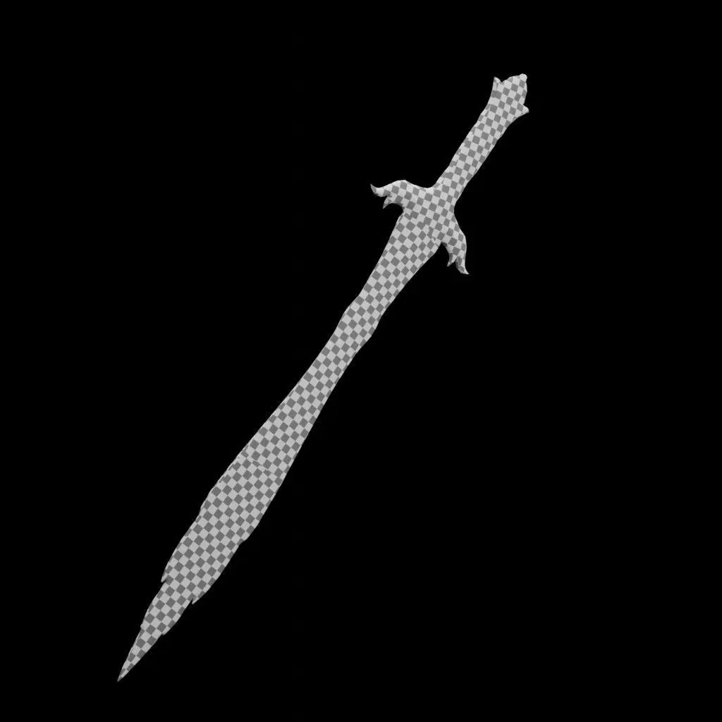 Ancient Rusted Relic Sword 3D model_3