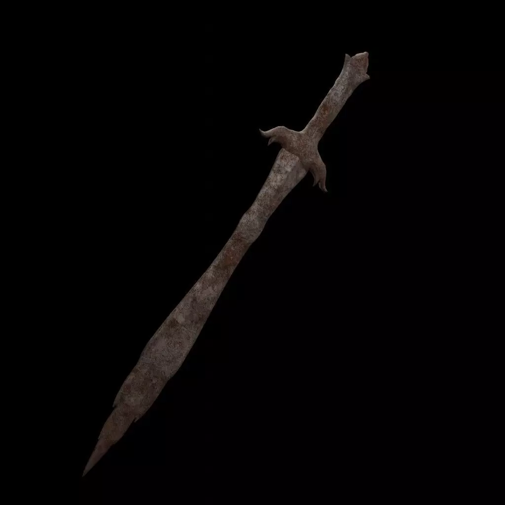 Ancient Rusted Relic Sword 3D model_1