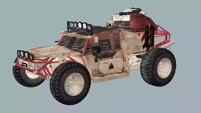 Post-Apocalypse Buggy Car TX With Gunholder 3D Model